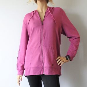Ideology Active Red Violet Zip Hoodie NWT
